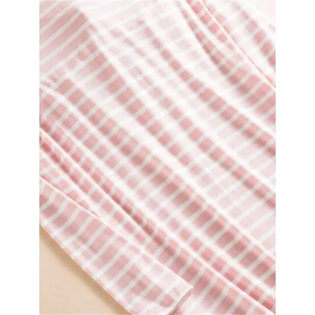 Women’s Pajamas Nightgown Nightshirt Dress Stripe Fashion Comfort Home Daily Bed Modal Breathable Crew Neck Long Sleeve Summer Black Pink 2cb9576e6052cbb1aa166e09111dbb1e