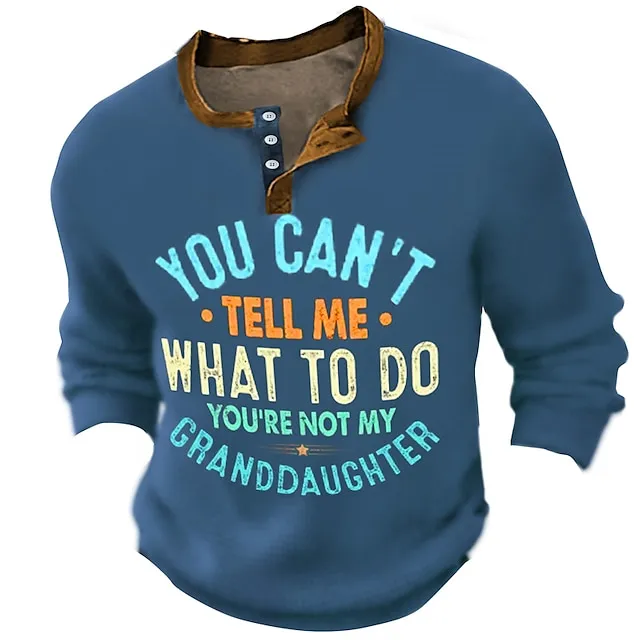 Graphic Letter Fashion Daily Casual Men's 3D Print Henley Shirt Casual Holiday Going out T shirt Black Brown Army Green Long Sleeve Henley Shirt Spring & Fall Clothing Apparel S M L XL XXL 3XL 4XL a34881acf53da5a68e1323652c5e019f
