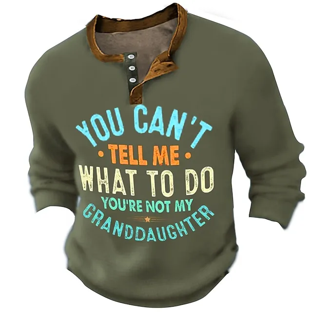 Graphic Letter Fashion Daily Casual Men’s 3D Print Henley Shirt Casual Holiday Going out T shirt Black Brown Army Green Long Sleeve Henley Shirt Spring & Fall Clothing Apparel S M L XL XXL 3XL 4XL fd9621f16d9aac1512685995348ad164