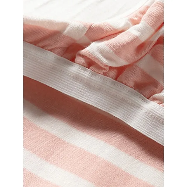 Women’s Pajamas Nightgown Nightshirt Dress Stripe Fashion Comfort Home Daily Bed Modal Breathable Crew Neck Short Sleeve Chest pads Summer Black Pink 32c57c7af736eb9fdb2cb8a6a87ee710