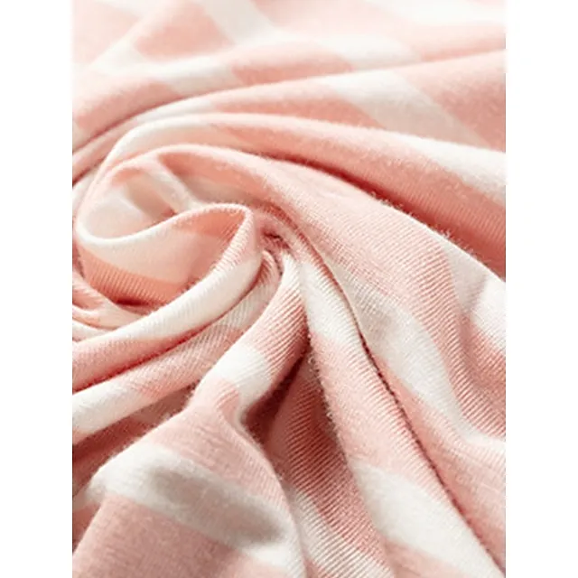 Women’s Pajamas Nightgown Nightshirt Dress Stripe Fashion Comfort Home Daily Bed Modal Breathable Crew Neck Short Sleeve Chest pads Summer Black Pink f07fe4e4789f58e3d811e7aeda6e92d2