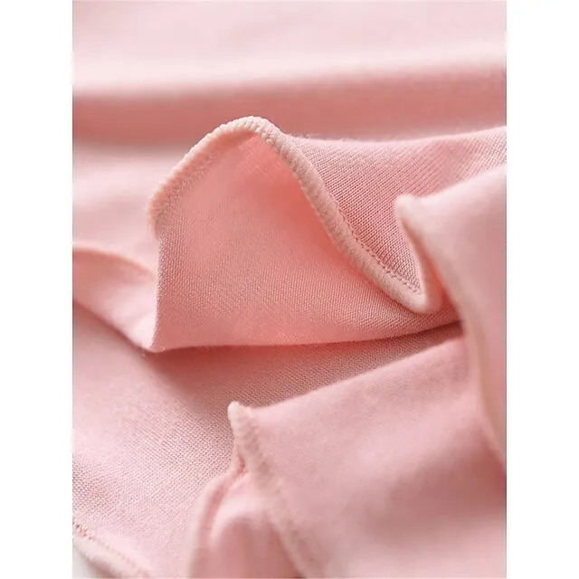 Women’s Pajamas Nightgown Nightshirt Dress Pure Color Simple Comfort Home Daily Bed Modal Breathable Crew Neck Short Sleeve T shirt Tee Summer Spring Yellow Pink 7c4f1a9e92b7d00b801e7da92dde3759