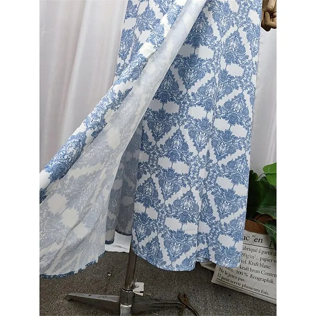 Women’s Casual Dress Wrap Dress Geometric Color Block Backless Split Strap Long Dress Maxi Dress Bohemia Streetwear Street Holiday Sleeveless Regular Fit Blue Summer S M L XL 17972d0b23c750f5e2405c0058f1b563