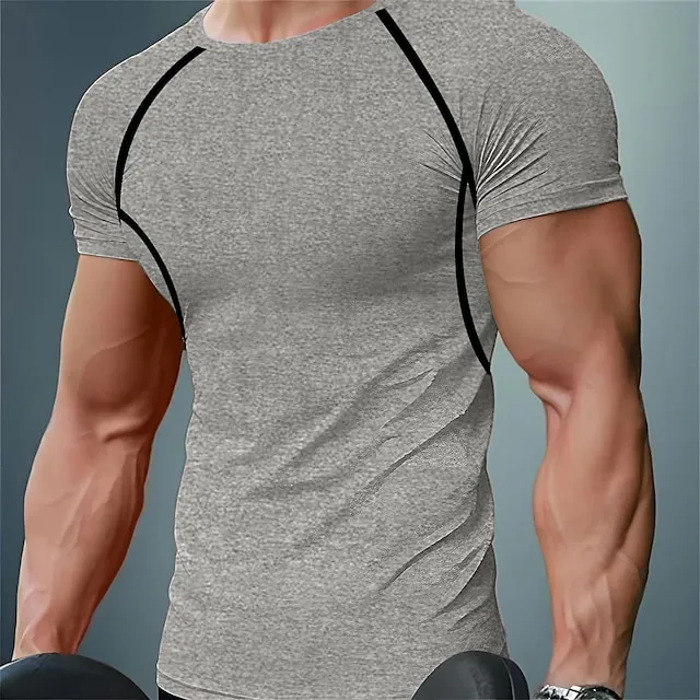 Men’s T shirt Tee Muscle Shirt Moisture Wicking Shirts Plain Crew Neck Casual Holiday Short Sleeve Clothing Apparel Sports Fashion Lightweight Big and Tall 3d74301112e19ccbb5e758dd0833df8a
