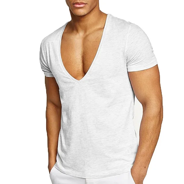 Men’s T shirt Tee Plain V Neck Casual Holiday Short Sleeve Clothing Apparel 100% Cotton Sports Fashion Lightweight Big and Tall ad8d6dc5375dd523a82ea198cab99343