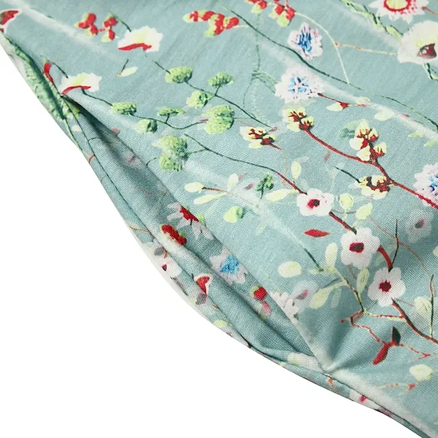 Women’s Casual Dress Floral Print Print Ruched Crew Neck Midi Dress Casual Daily Vacation Short Sleeve Regular Fit Pink Blue Green Summer Spring S M L XL XXL 0bad3543314d219ec3deba18671ab94b