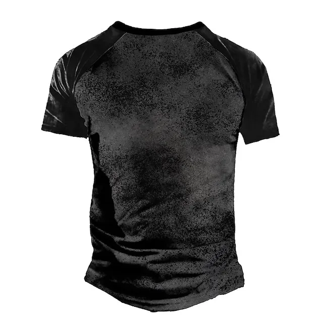 Men’s T shirt Tee Henley Shirt Tee Graphic Hand National Flag Henley Black Short Sleeve Plus Size Outdoor Daily Patchwork Button-Down Tops Basic Designer Casual Classic / Summer / Summer 254d993417a55ed3b7e38200f0f0a1fa