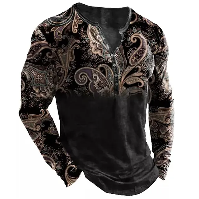 Men's T shirt Tee Henley Shirt Tee Graphic Butterfly Henley Black 3D Print Plus Size Outdoor Daily Long Sleeve Button-Down Print Clothing Apparel Designer Basic Classic Comfortable 26d2a2b6e6c903dab684efdf9bb80e63