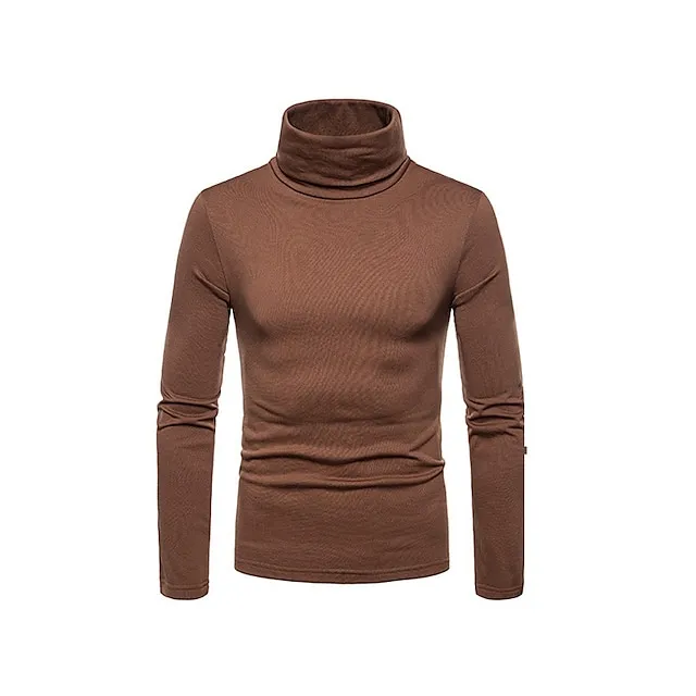 Men’s Turtleneck shirt Long Sleeve Shirt Plain Turtleneck Work Daily Wear Long Sleeve Knitted Clothing Apparel Keep Warm Modern Contemporary 2aed45e69d2d72f7a38dac8524a6e8bc