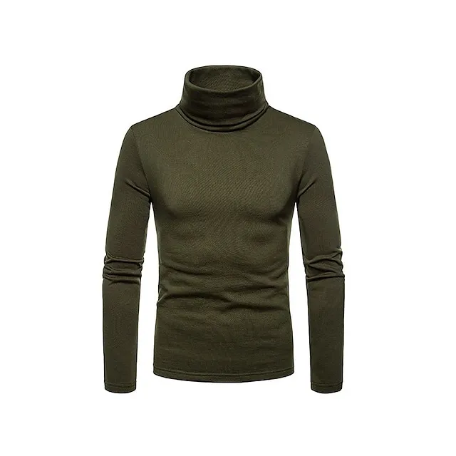 Men’s Turtleneck shirt Long Sleeve Shirt Plain Turtleneck Work Daily Wear Long Sleeve Knitted Clothing Apparel Keep Warm Modern Contemporary 63766e86d0dad511859b2ef4f19bb0f1