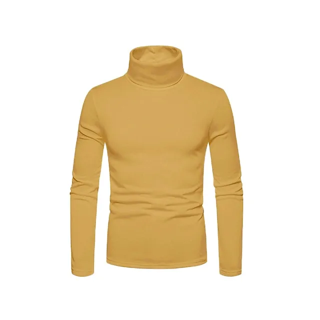 Men’s Turtleneck shirt Long Sleeve Shirt Plain Turtleneck Work Daily Wear Long Sleeve Knitted Clothing Apparel Keep Warm Modern Contemporary 75f0674e5e9c53b5361d21bc26aecf32