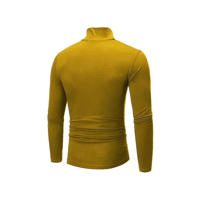 Men’s Turtleneck shirt Long Sleeve Shirt Plain Turtleneck Work Daily Wear Long Sleeve Knitted Clothing Apparel Keep Warm Modern Contemporary c3820e18f285e9be7a1f1d999d33b789
