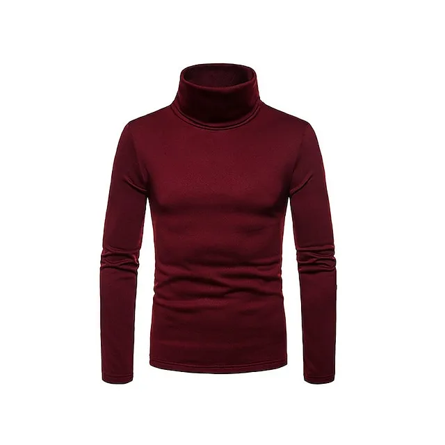 Men’s Turtleneck shirt Long Sleeve Shirt Plain Turtleneck Work Daily Wear Long Sleeve Knitted Clothing Apparel Keep Warm Modern Contemporary c39e1c33bebae0c1402cddff3e34e08a