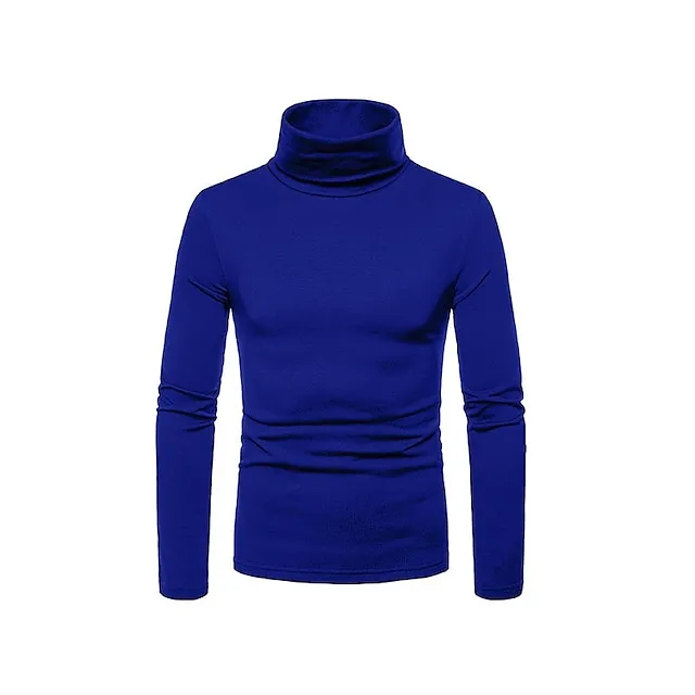 Men’s Turtleneck shirt Long Sleeve Shirt Plain Turtleneck Work Daily Wear Long Sleeve Knitted Clothing Apparel Keep Warm Modern Contemporary dd7be9aae8176b1414f3f4f16840ffb9