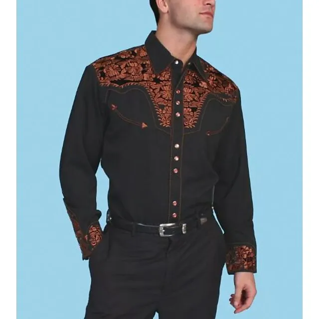 Men’s Shirt Western Shirt Floral Graphic Prints Turndown Black Black / Green Black / Purple Black / Red Red 3D Print Outdoor Street Long Sleeve Print Button-Down Clothing Apparel Fashion Designer 06fc1fc48fb88b9fa602ca5c0a2dd7eb