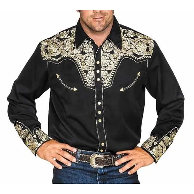 Men’s Shirt Western Shirt Animal Horse Graphic Prints Turndown Black White Black / Green Light Green Black / Brown 3D Print Outdoor Street Long Sleeve Print Button-Down Clothing Apparel Fashion f49afc893cde38d23323d4a09ad2690d