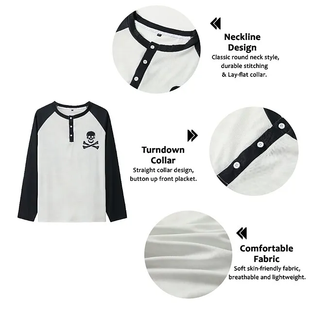 Men’s Henley Shirt Cool Shirt Long Sleeve Shirt Skull Graphic Prints Henley Hot Stamping Street Vacation Long Sleeve Button-Down Print Clothing Apparel Designer Basic Modern Contemporary 5a5d00894f5de7eee701c42c4de6102e