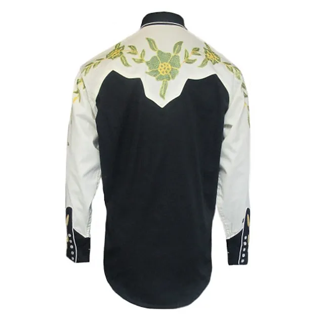 Men’s Shirt Western Shirt Floral Graphic Prints Turndown Yellow Outdoor Street Long Sleeve Button-Down Print Clothing Apparel Fashion Streetwear Designer western style e2155438684d9671055e5f535190f1c5
