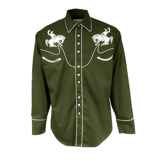 Men’s Shirt Western Shirt Graphic Prints Cowboy Turndown Black Red Blue Green Outdoor Street Long Sleeve Print Button-Down Clothing Apparel Sports Fashion Streetwear Designer 107d76985c1146b0ee285c3951f8ff67