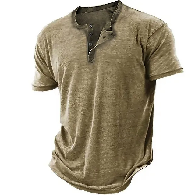 Men’s Henley Shirt Tee Graphic Number Henley 3D Print Outdoor Casual Short Sleeve Button-Down Print Clothing Apparel Fashion Designer Comfortable 9430e9d6745947b76e6d3286264aaffa