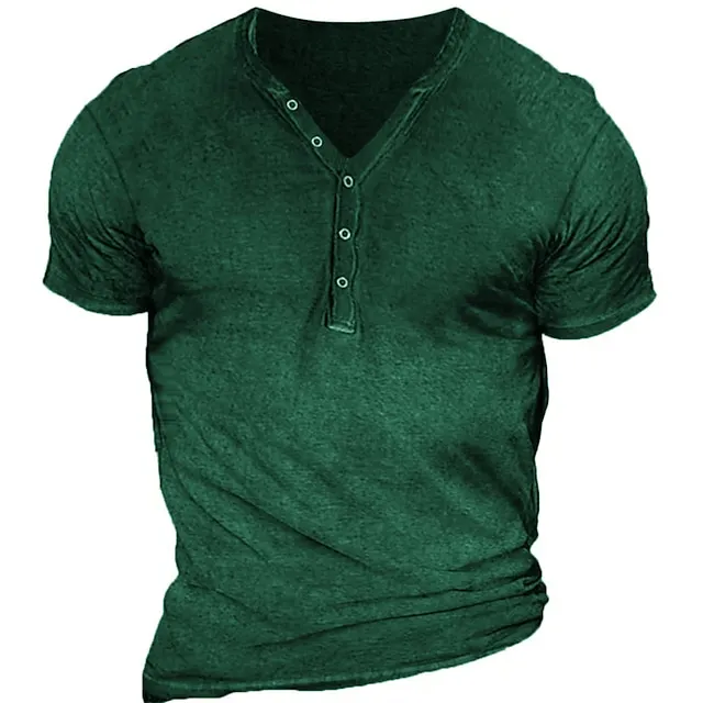 Men’s T shirt Tee Henley Shirt Cool Shirt Plain Henley Street Vacation Short Sleeves Clothing Apparel Designer Basic Modern Contemporary a44f353c5a2be26adfcf2aaebb9b02c8