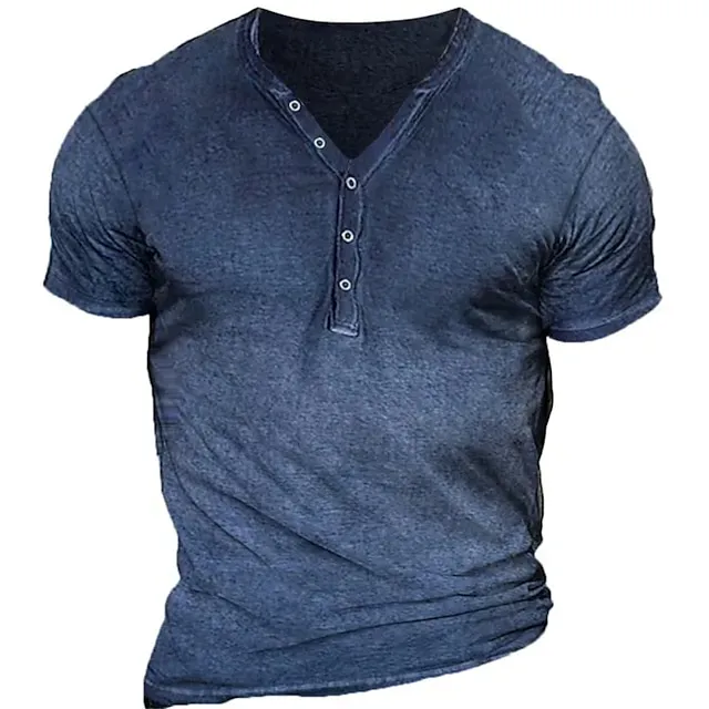 Men’s T shirt Tee Henley Shirt Cool Shirt Plain Henley Street Vacation Short Sleeves Clothing Apparel Designer Basic Modern Contemporary a51592ff8a2ad4326c93d2d7606401e8