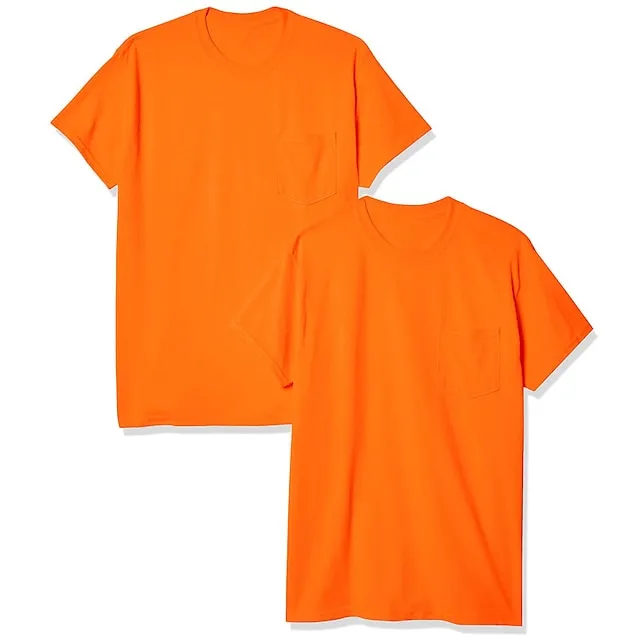 Men’s T shirt Tee Tee Top Plain Crew Neck Street Vacation Short Sleeves Front Pocket Clothing Apparel Designer Basic Modern Contemporary f33afd8bdff10eeea41a0dcd849424c6