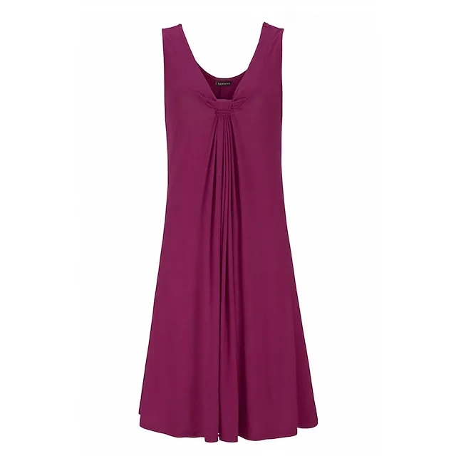 Women’s Plus Size Pajamas Nightgown Nightshirt Dress Pure Color Simple Casual Soft Home Daily Bed Polyester Breathable Straps Sleeveless Summer Spring Black Wine b45f3016b5a9137041976c12c4296e8e