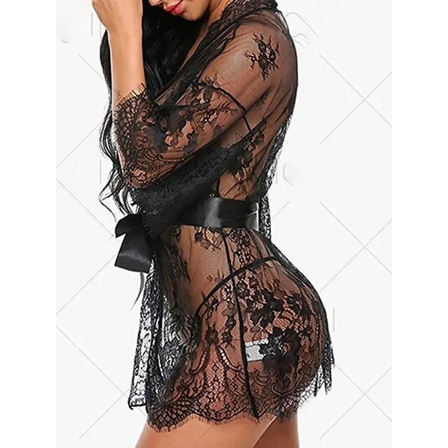 Women’s Pajamas Nightgown Nightshirt Dress Pure Color Simple Casual Soft Home Daily Bed Polyester Breathable V Wire Long Sleeve Summer Spring Black White 162045354482f2a7adf685f541c2f4ff