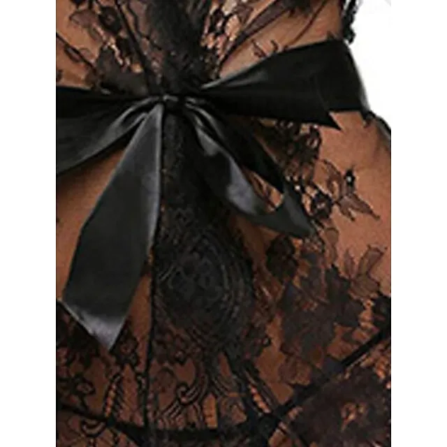 Women’s Pajamas Nightgown Nightshirt Dress Pure Color Simple Casual Soft Home Daily Bed Polyester Breathable V Wire Long Sleeve Summer Spring Black White 3f7d4e9e85a93a9d793a524a91d6471d
