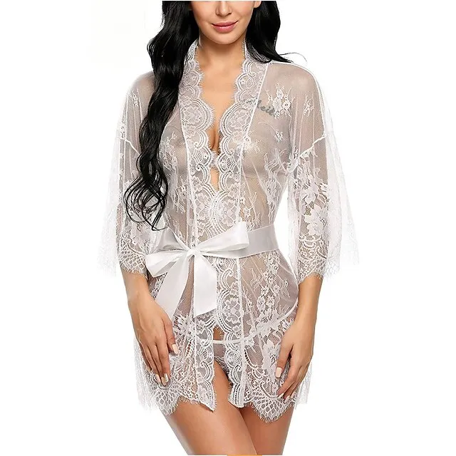 Women’s Pajamas Nightgown Nightshirt Dress Pure Color Simple Casual Soft Home Daily Bed Polyester Breathable V Wire Long Sleeve Summer Spring Black White 9bffd3126978f694da98472a16e12212
