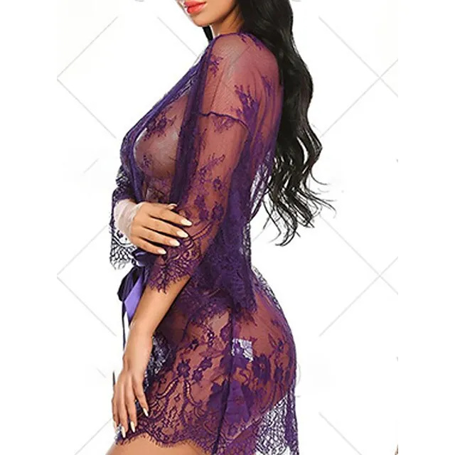 Women’s Pajamas Nightgown Nightshirt Dress Pure Color Simple Casual Soft Home Daily Bed Polyester Breathable V Wire Long Sleeve Summer Spring Black White a41a87fa47e1f4359c66170525bdd856