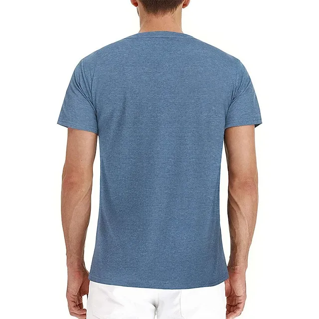 Men’s T shirt Tee Tee Top Plain Crew Neck Street Vacation Short Sleeves Front Pocket Clothing Apparel Fashion Designer Basic 6f0db05742aab1568c5221e7b9a8e417