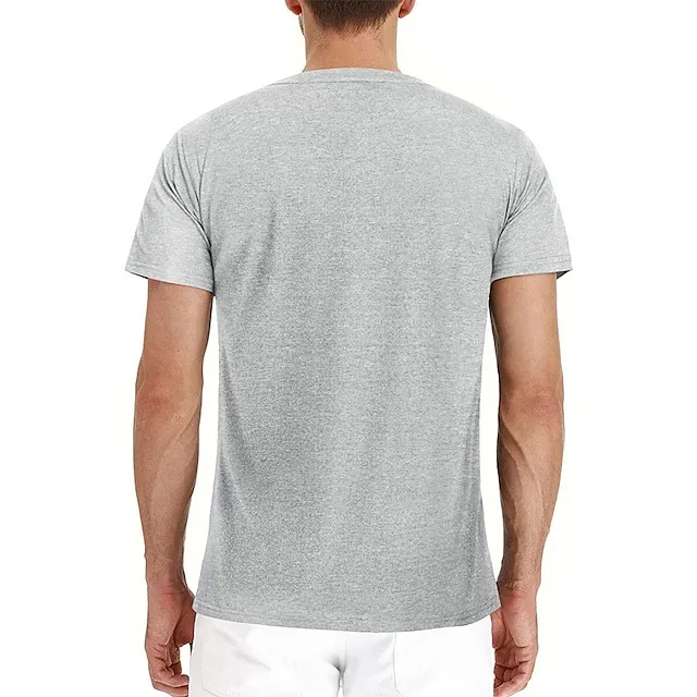 Men’s T shirt Tee Tee Top Plain Crew Neck Street Vacation Short Sleeves Front Pocket Clothing Apparel Fashion Designer Basic c30e481e444f4c7387c24a389c26c7b3