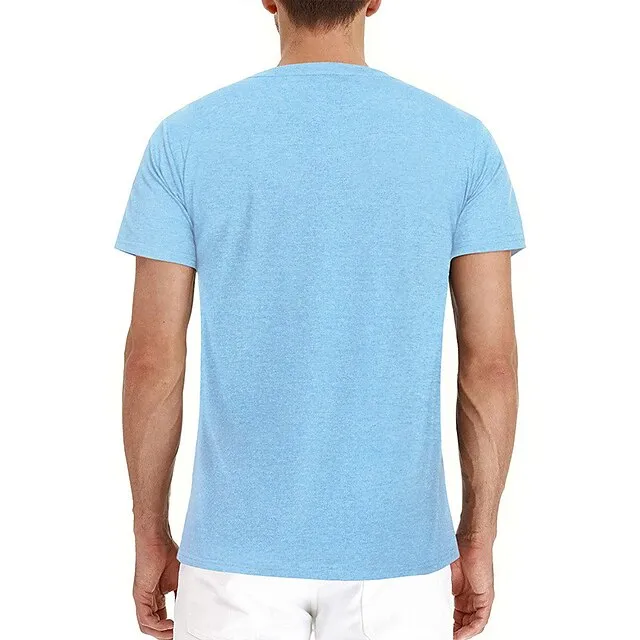 Men’s T shirt Tee Tee Top Plain Crew Neck Street Vacation Short Sleeves Front Pocket Clothing Apparel Fashion Designer Basic d7c1e8544df8bd1a0638673261c77990