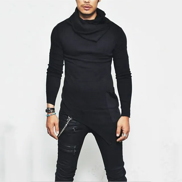Men’s T shirt Tee Tee Top Long Sleeve Shirt Plain Pile Neck Street Vacation Long Sleeve Clothing Apparel Fashion Designer Basic a92f6ca701fb055c9a6b3c586c752510