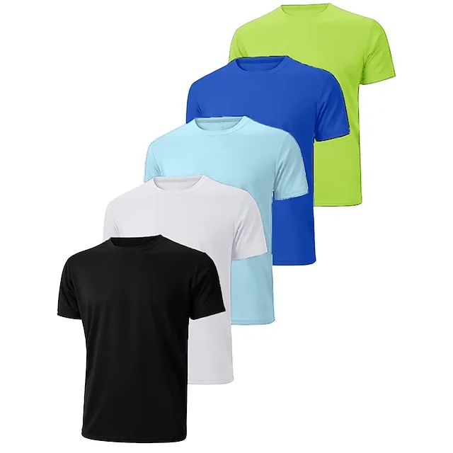 Men’s T shirt Tee Tee Top Plain Crew Neck Street Vacation Short Sleeves Clothing Apparel 5pcs Fashion Designer Basic 636d117028736fd6c104693f29cc378c