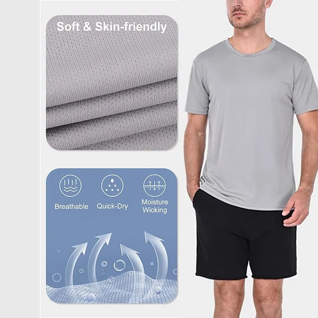 Men’s T shirt Tee Tee Top Plain Crew Neck Street Vacation Short Sleeves Clothing Apparel 5pcs Fashion Designer Basic 9349dbe78c8398fbde81a8d0bdcba6cc
