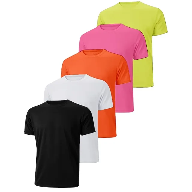 Men’s T shirt Tee Tee Top Plain Crew Neck Street Vacation Short Sleeves Clothing Apparel 5pcs Fashion Designer Basic af6f76daa57fdc5e8588a7514c4f9955