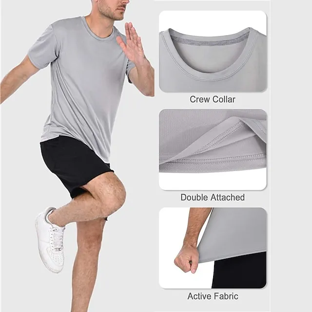 Men’s T shirt Tee Tee Top Plain Crew Neck Street Vacation Short Sleeves Clothing Apparel 5pcs Fashion Designer Basic b95948a57a9bf68856a2d37e67d92978
