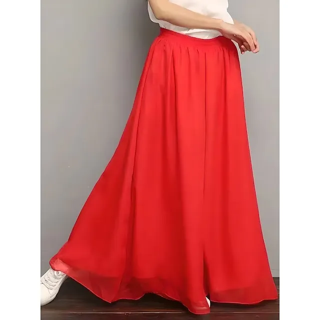 Women’s Wide Leg Chinos Pants Trousers Plain Wide Leg Baggy Full Length Micro-elastic Mid Waist Stylish Casual Valentine’s Day Daily Black White M L Summer Spring ec25516c9bbdef8fa01646aa05445833