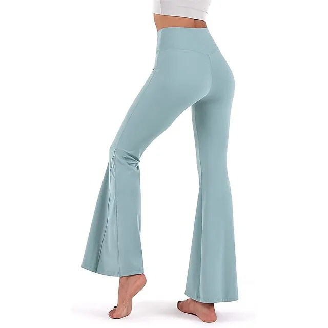 Women’s Bootcut Bell Bottom Pants Trousers Plain High Cut Full Length High Elasticity High Waist Fashion Streetwear Street Causal rice white Wine S M Summer Fall 6fc71ba787fe2e988cff0a4cbe7c61bc