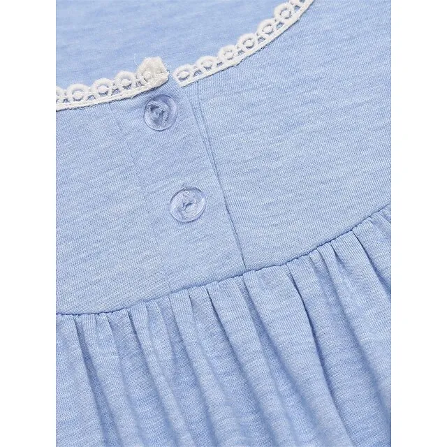 Women’s Pajamas Nightgown Nightshirt Dress Pure Color Simple Casual Soft Home Daily Bed Polyester Breathable Crew Neck Long Sleeve Fall Light Blue 3855d90a797806e32ffd700ff8b713ff
