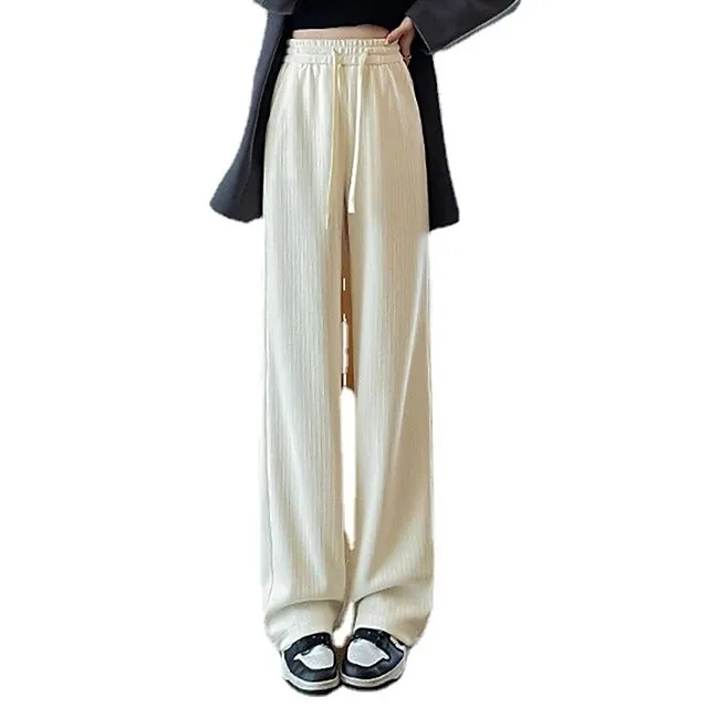 Women‘s Fleece Corduroy Pants Wide Leg Chinos Full Length Fashion Casual Outdoor Home Black Beige One-Size Fall Winter 8e0830a4f6acbcb56a912ec70f75ee3e