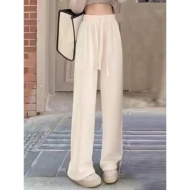 Women‘s Fleece Corduroy Pants Wide Leg Chinos Full Length Fashion Casual Outdoor Home Black Beige One-Size Fall Winter d5ee83e91802f0c09cf89a24888ce6ba