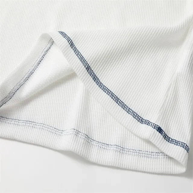 Men’s T shirt Tee Waffle Henley Shirt Henley Shirt Tee Top Long Sleeve Shirt Plain Raglan Sleeve Henley Street Vacation Long Sleeve Patchwork Clothing Apparel Fashion Designer Basic 9ad758818ed2e108b199c40cf91e9930