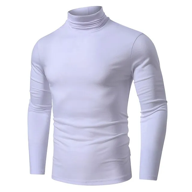 Men’s T shirt Tee Henley Shirt Tee Top Long Sleeve Shirt Plain Turtleneck Street Vacation Long Sleeve Clothing Apparel Fashion Designer Basic 0261ab1fb62441cfd6dcef05467995e8