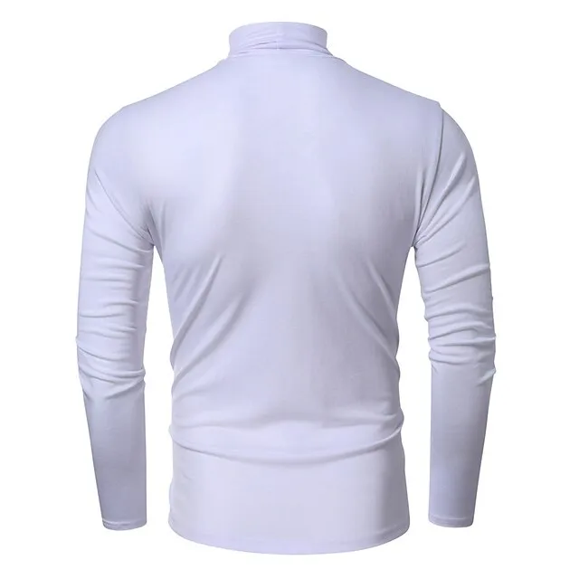 Men’s T shirt Tee Henley Shirt Tee Top Long Sleeve Shirt Plain Turtleneck Street Vacation Long Sleeve Clothing Apparel Fashion Designer Basic 18328b4212e9750a67323677a303dedf