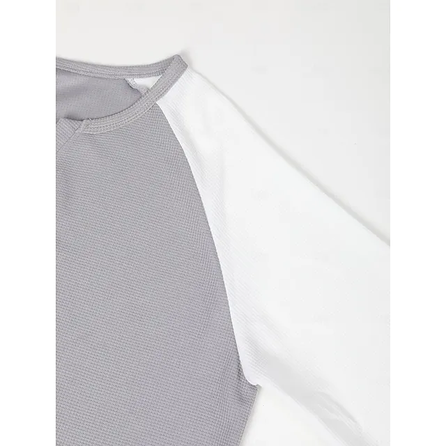 Men’s T shirt Tee Waffle Shirt Tee Top Long Sleeve Shirt Color Block V Neck Street Vacation Long Sleeve Patchwork Clothing Apparel Fashion Designer Basic 006217ed9215c68fbb42fec6a8f138af