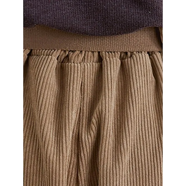 Women’s Wide Leg Capri Pants Solid Color Calf-Length Micro-elastic High Waist Fashion Streetwear Street Daily Green khaki M L Summer Fall 88d428be8afe91457e533ac0fab01fa1